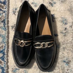 Black chunky soled H&M loafers